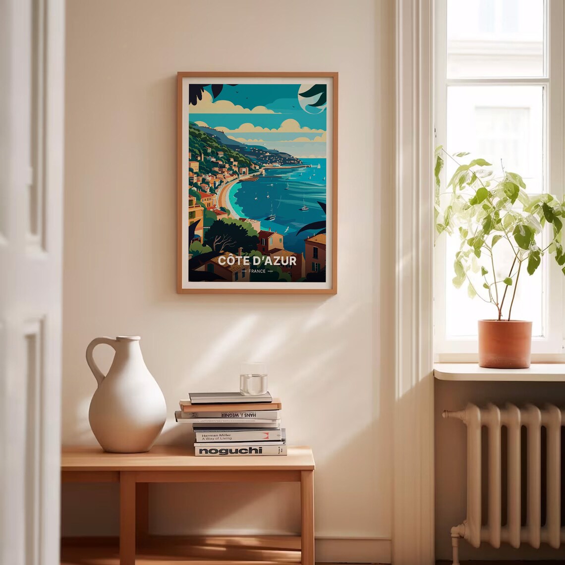 Cote dAzur France Vintage Travel Poster Riviera Bay Sailboat Art - Image 4