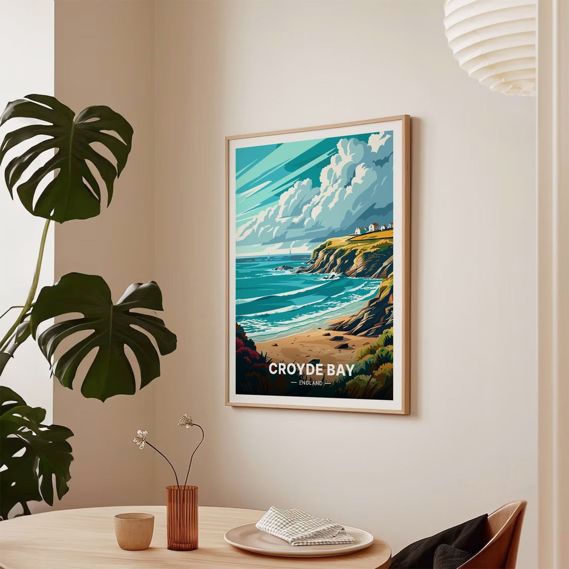 Croyde Bay England Poster Coastal Cliffs Beach Surf Seaside Art - Image 2