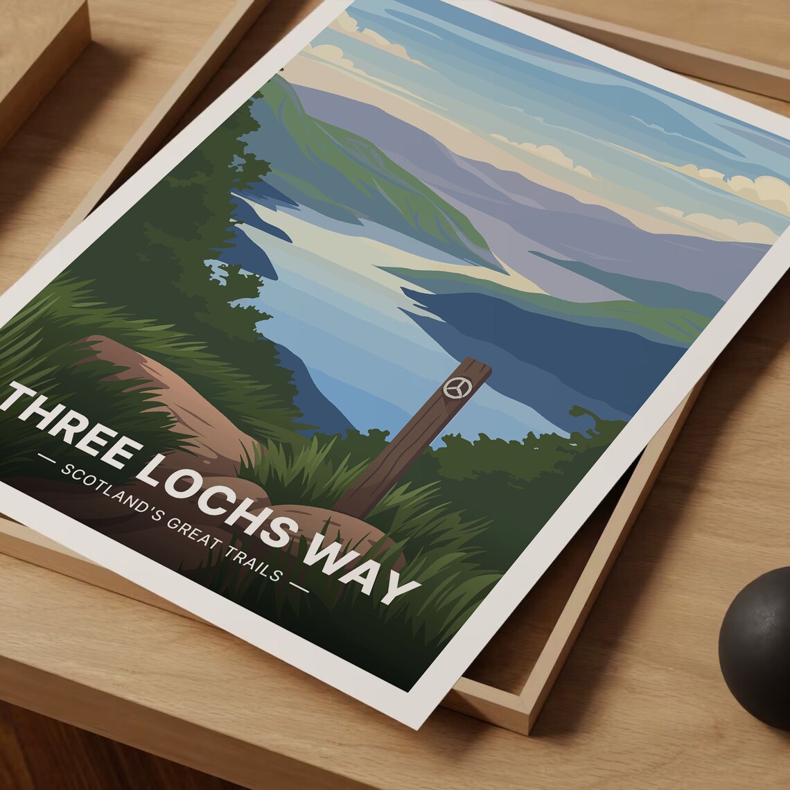 Three Lochs Way Scotland Trail Loch View Hiking Adventure Poster - Image 3