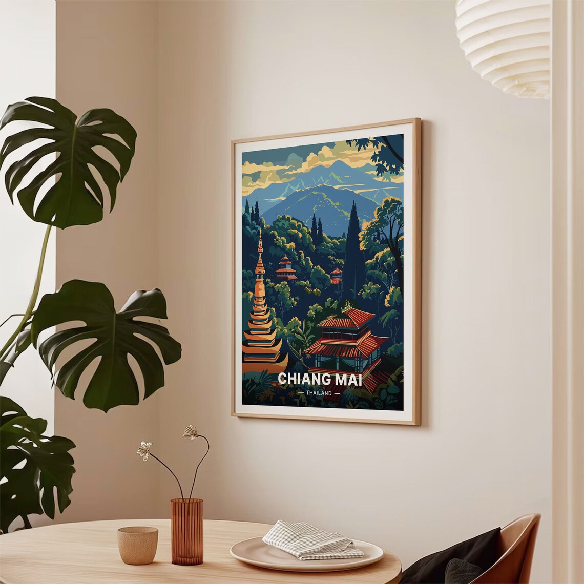 Chiang Mai Travel Poster, Thailand Cityscape Art - Image 2