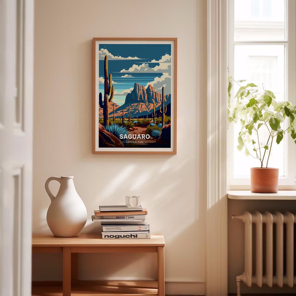 Saguaro National Park Arizona Desert Cactus Red Rock Vintage Travel Poster - Image 4