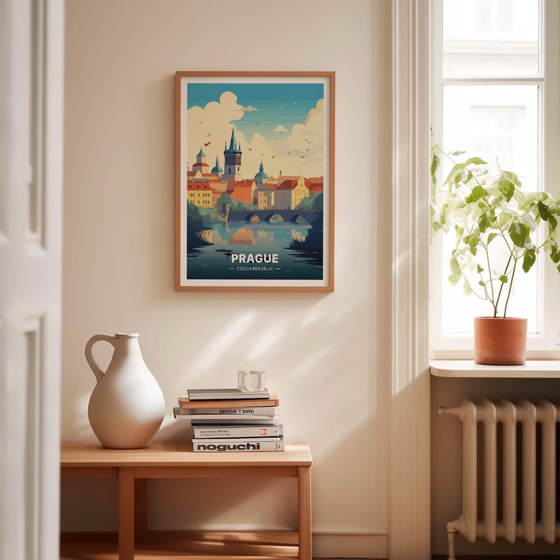 Prague Czech Republic Old Town Charles Bridge Vintage Travel Poster - Image 4
