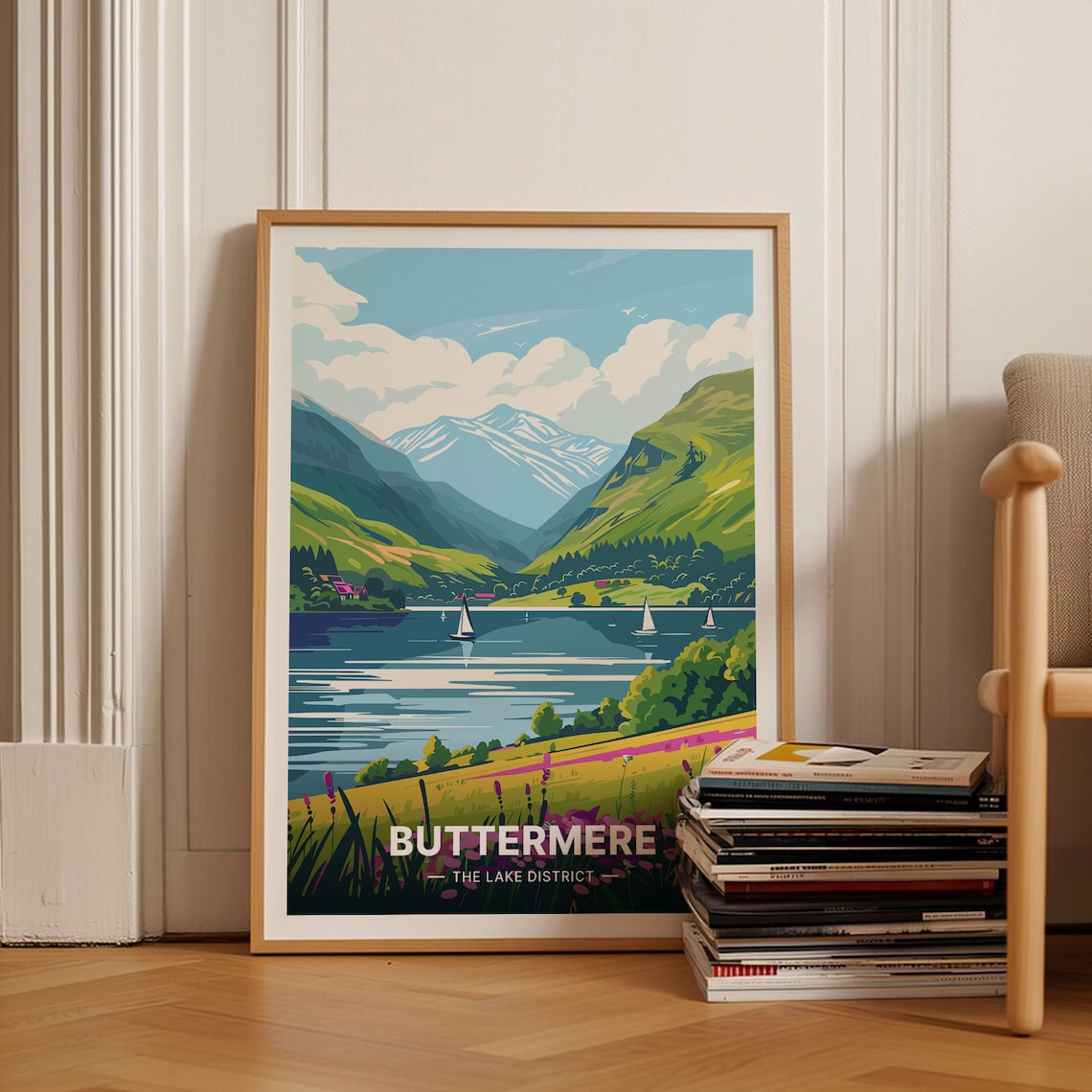 Buttermere The Lake District Fells Sailboats Lake Travel Poster
