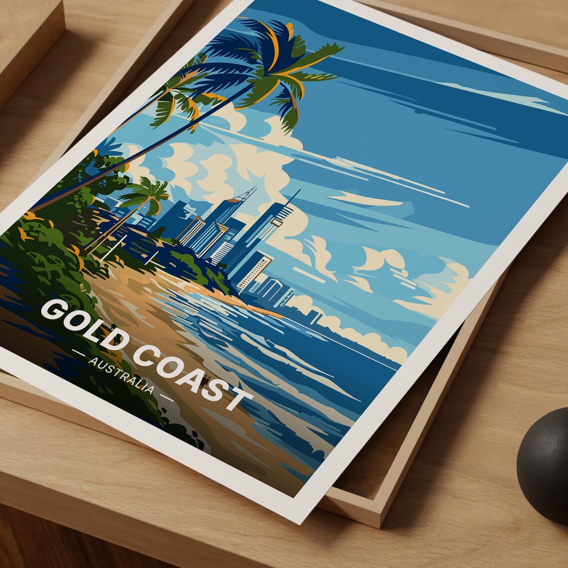 Gold Coast Australia Travel Poster, Coastal Theme - Image 3
