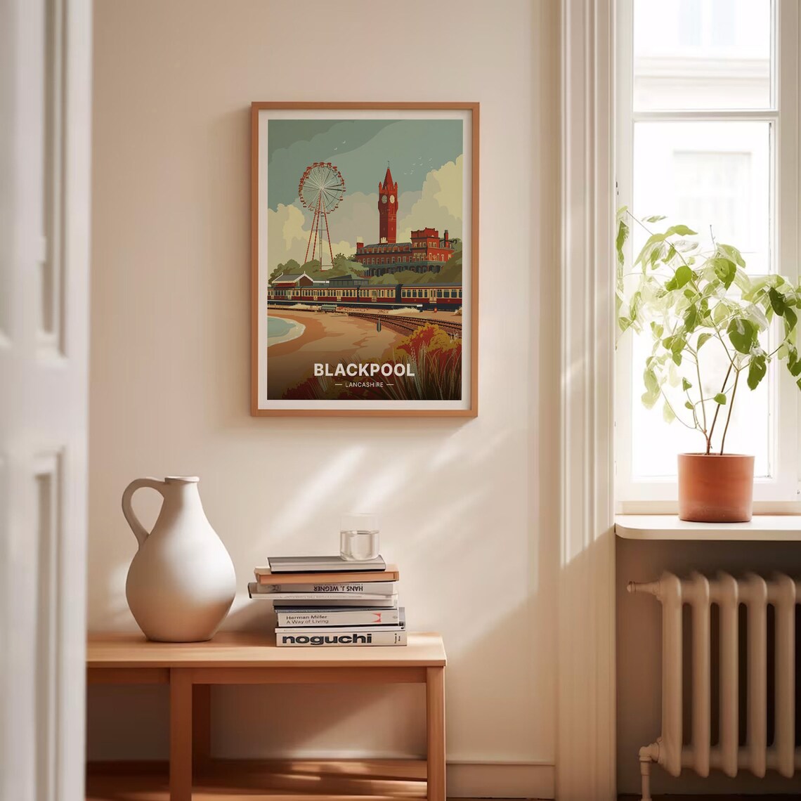 Blackpool Lancashire Seaside Ferris Wheel Vintage Travel Poster - Image 4