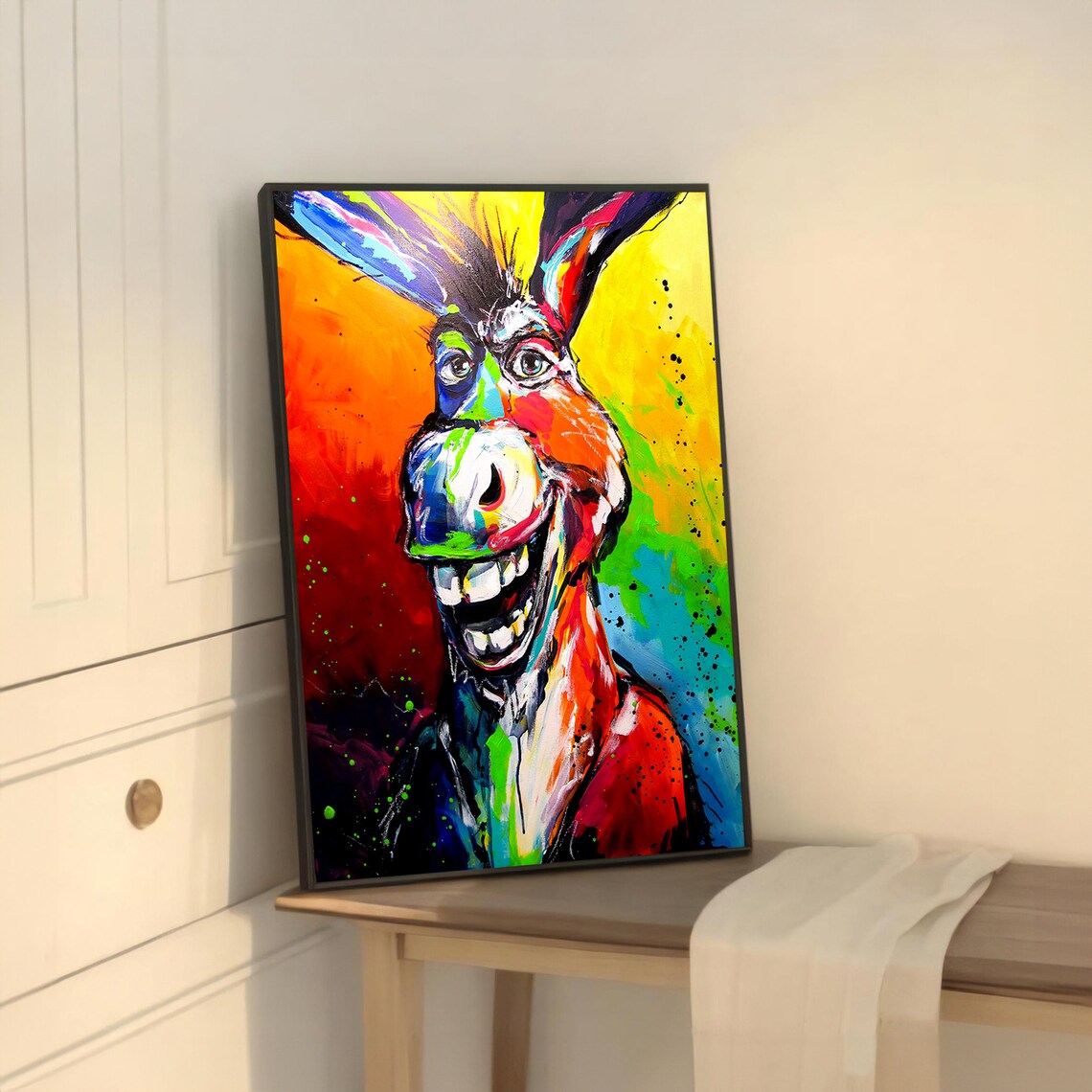 Colorful Donkey Art Print, Vibrant Animal Painting - Image 5