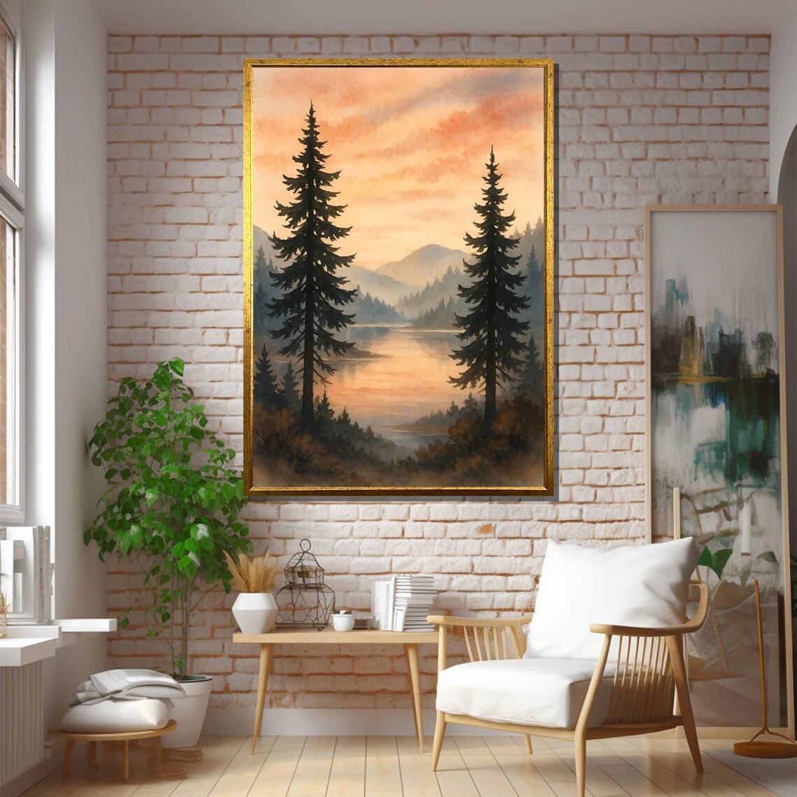 Peaceful Mountain Lake Painting, Serene Nature Art Print - Image 5