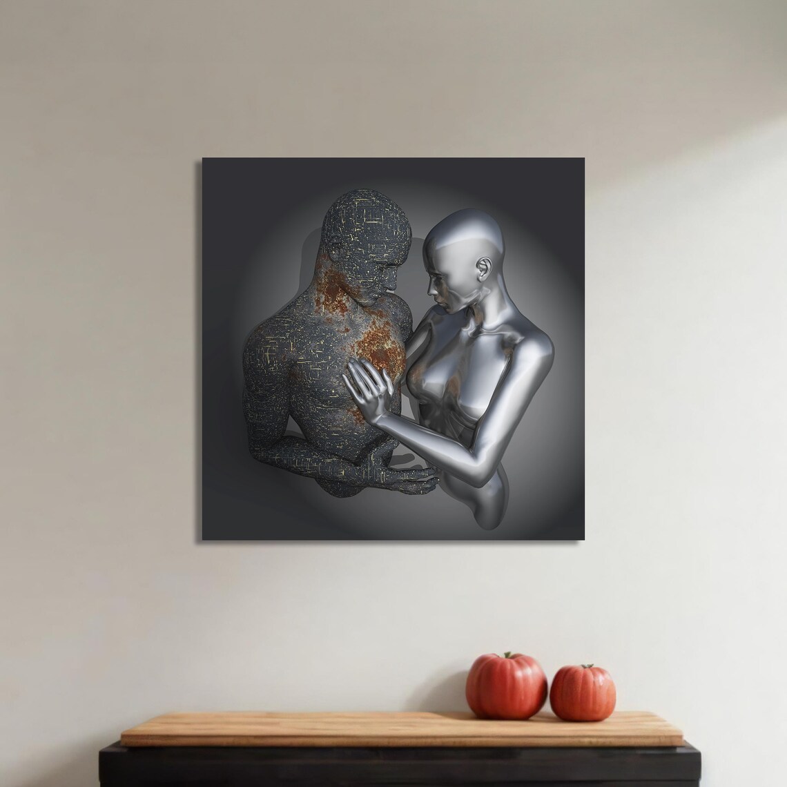 Modern Abstract Painting, Romantic Futuristic Design - Image 4