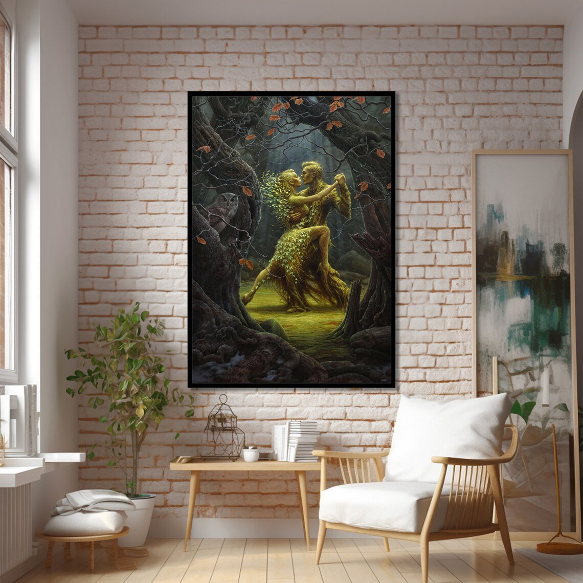 Mystical Forest Dance Art Print, Enchanted Couple - Image 2