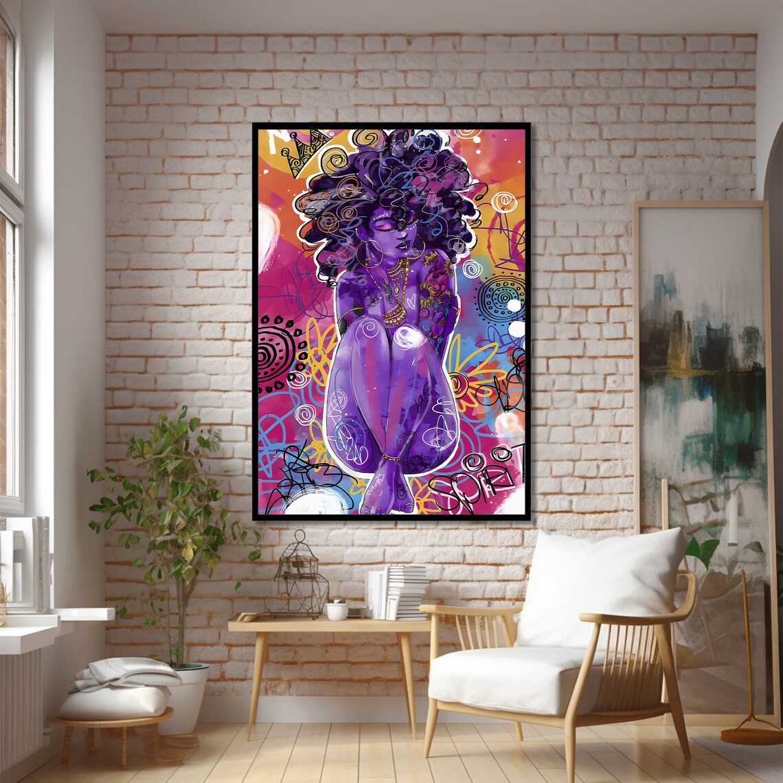 Abstract African Woman, Ethnic Home Decor Art Print - Image 2