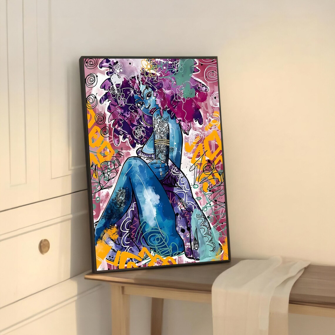 Abstract African Woman Painting, Ethnic Decor - Image 5