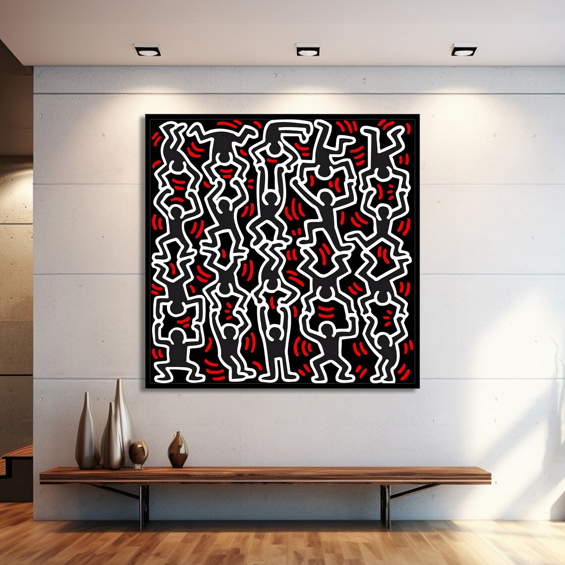 Dancing Figures Abstract Graffiti Art, Urban Decor - Image 2