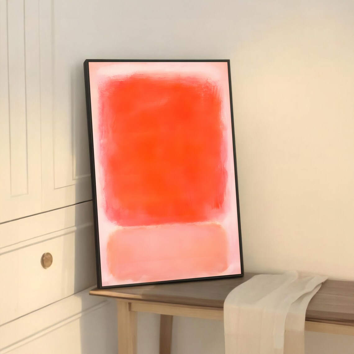 Vibrant Orange and Pink Rothko-Inspired Art Print - Image 5