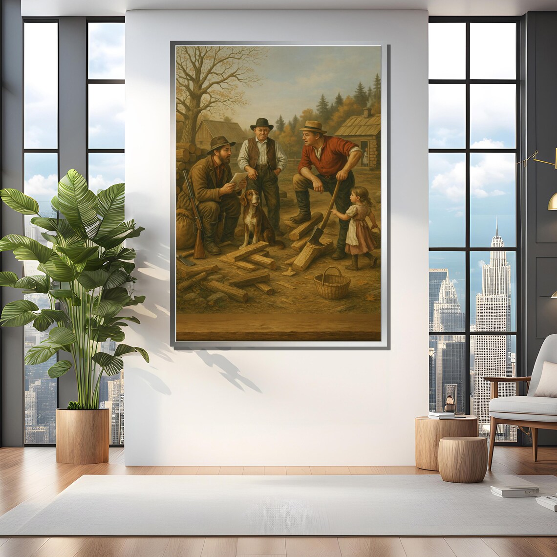 Rural Life Family Gathering Art Print - Image 4