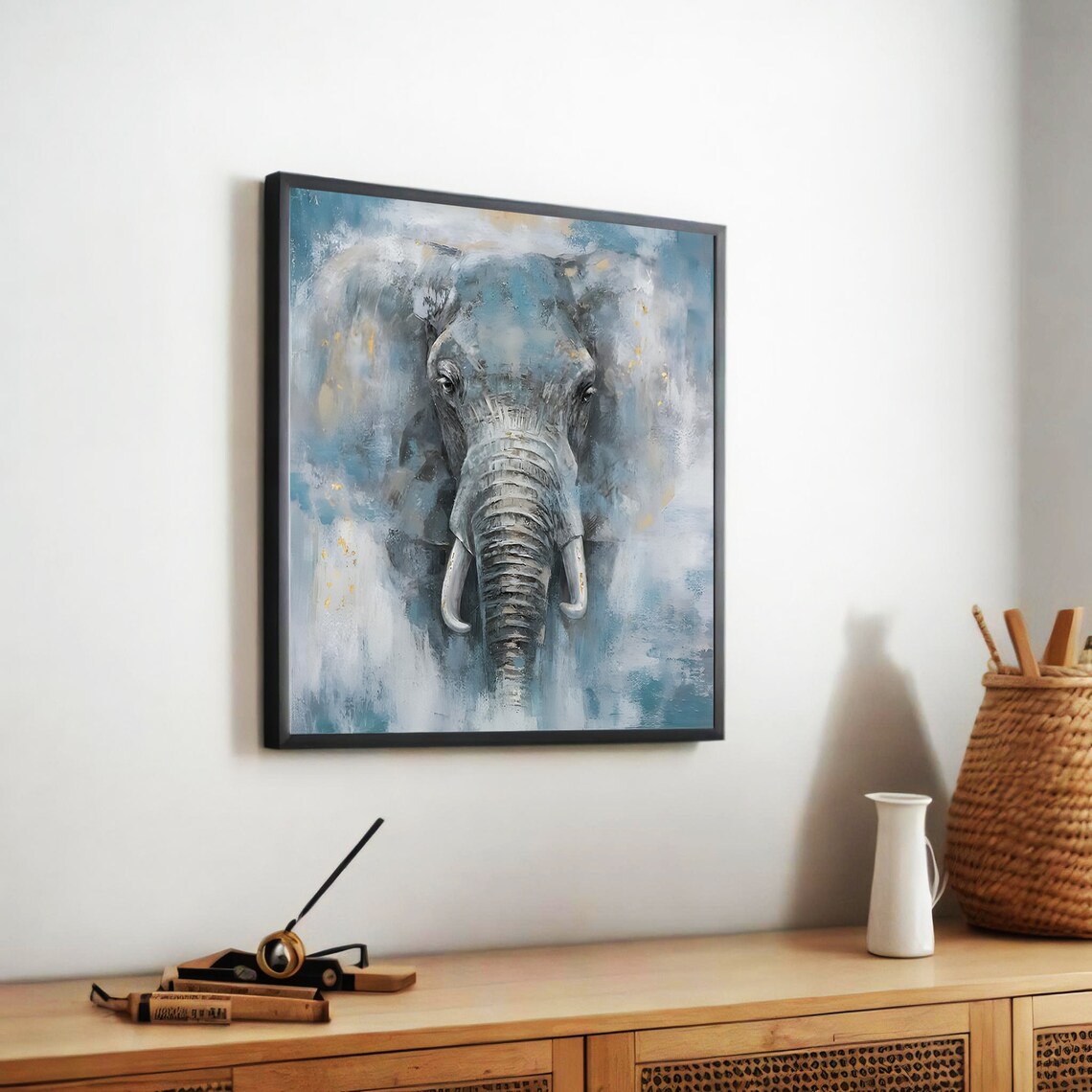 Majestic Elephant Art Print, Elegant Wildlife Painting - Image 5