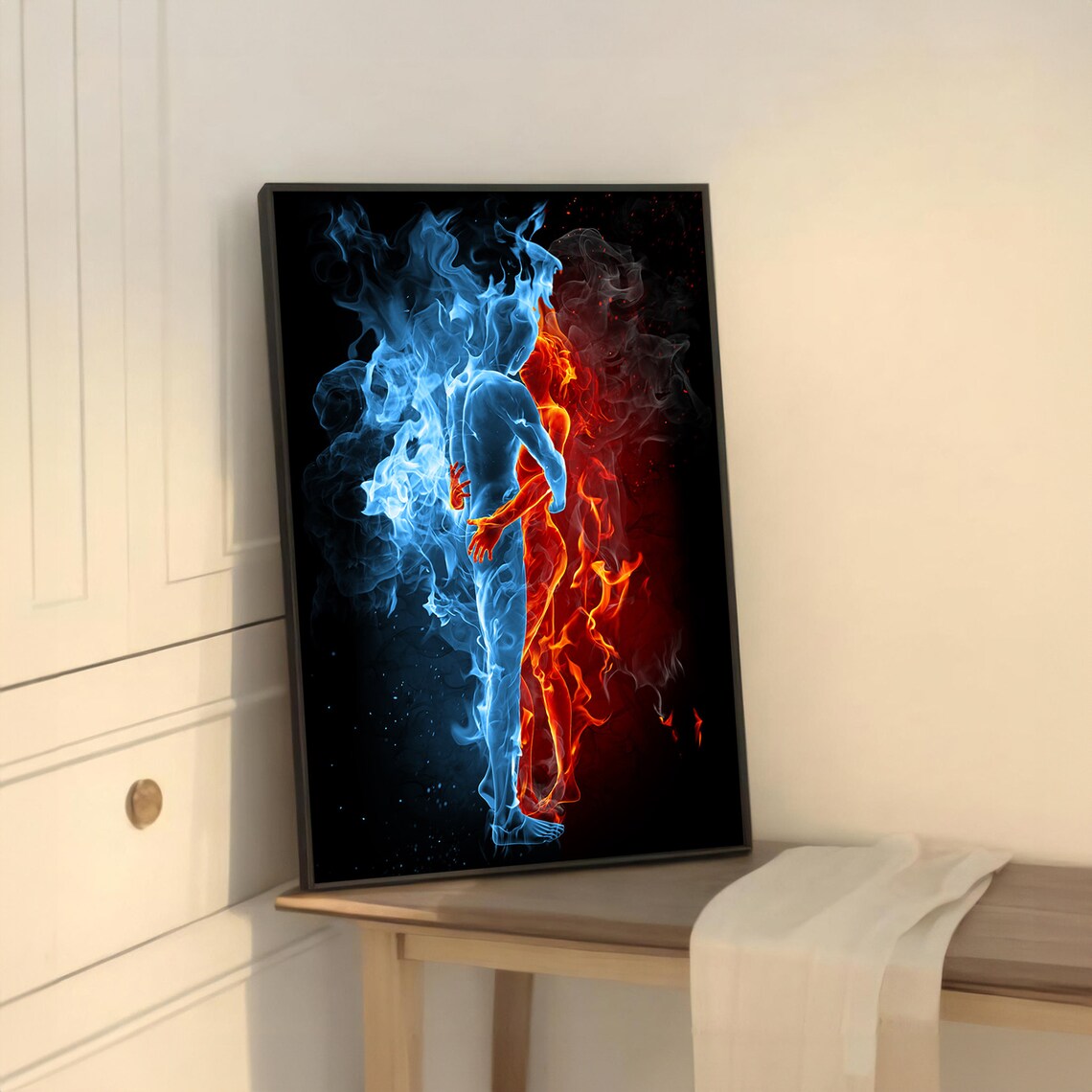 Fire And Ice Dance, Passionate Embrace Art Print - Image 5