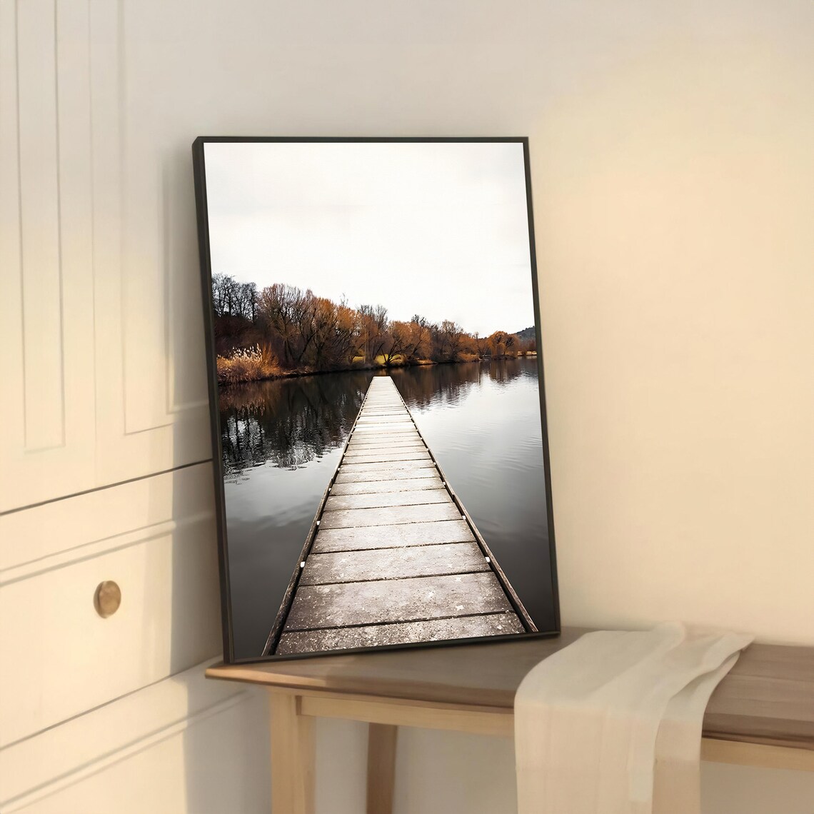 Pathway To Tranquility Lakeside Boardwalk Art Print - Image 5
