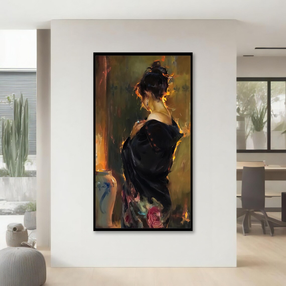 Elegant Woman Painting, Sophisticated Home Decor - Image 4
