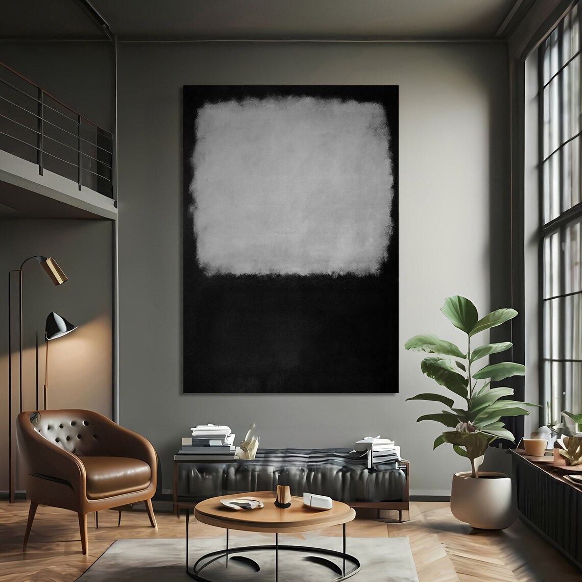 Monochrome Abstract Art, Modern Minimalist Decor - Image 3