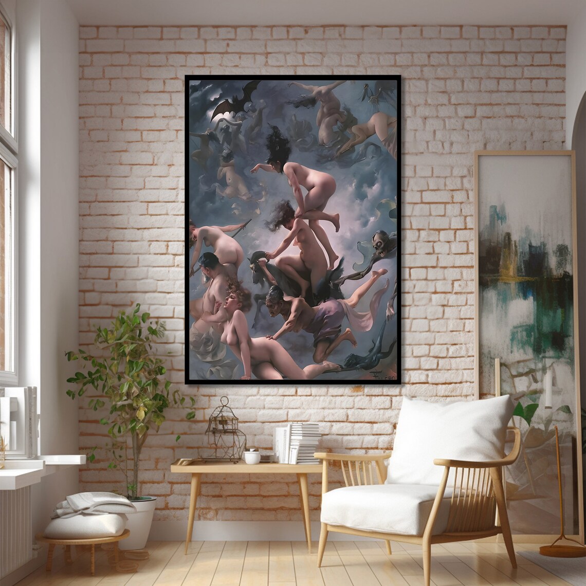 Reverie Of Celestial Beings, Nude Fantasy Art Print - Image 2