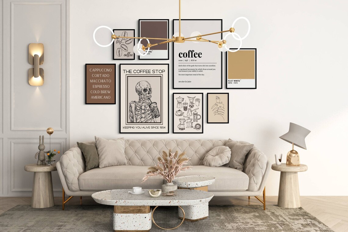 Skeleton With Coffee Art Print, Kitchen Wall Art - Image 4