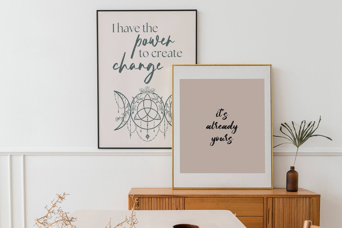 Power to Create Change Triple Moon Triquetra Witchy Spiritual Poster - Image 3