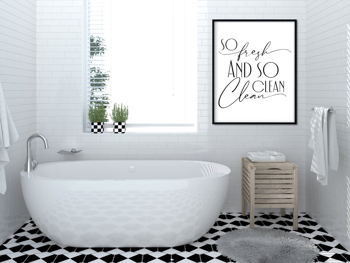 So Fresh And So Clean Bathroom Wall Art Print - Image 2