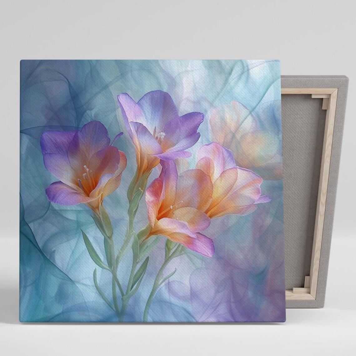 Freesia Contemporary Floral Poster Print, Botanical Decor