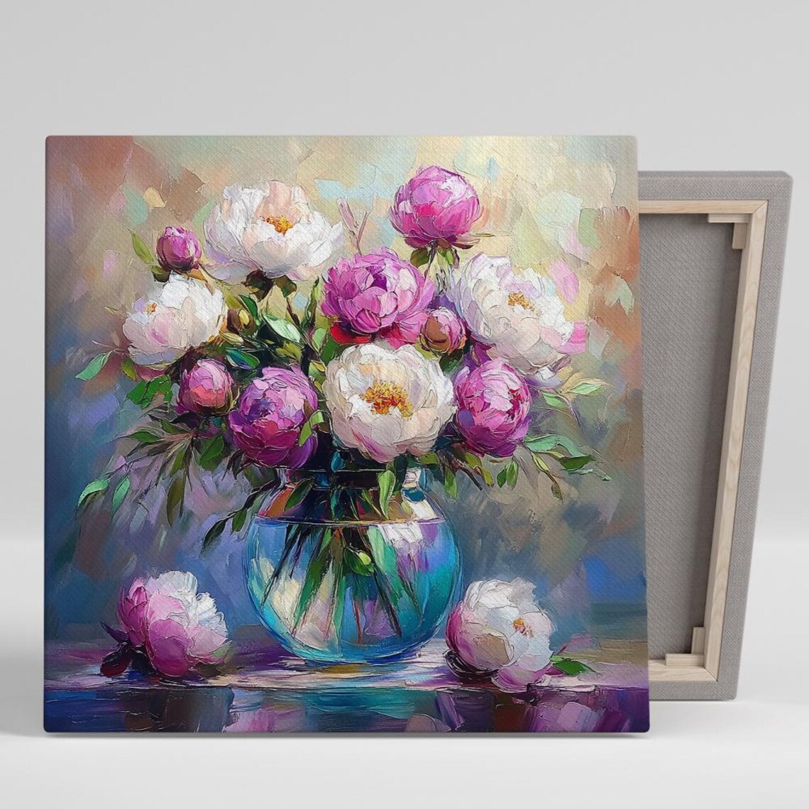 Peony Floral Contemporary Art Print, Living Room Decor