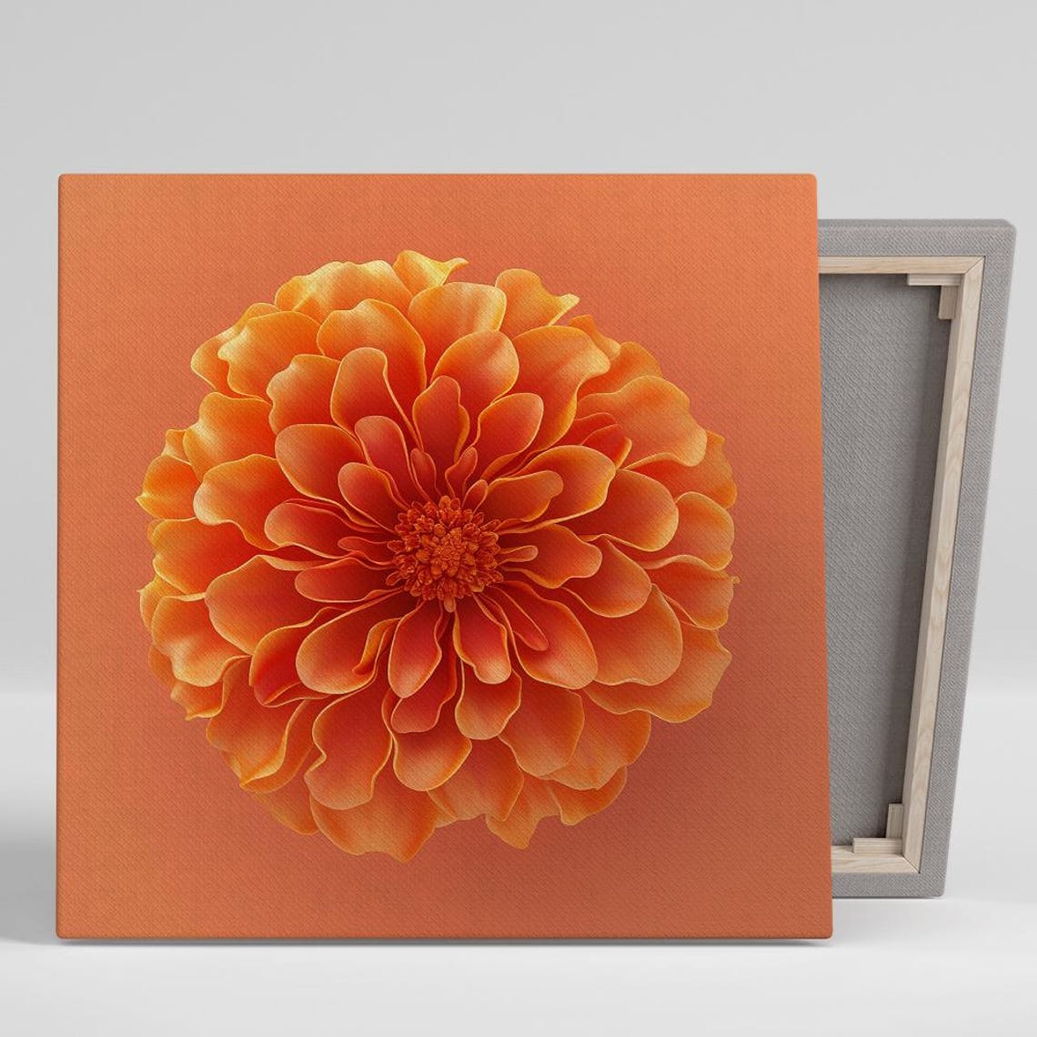 Burnt Orange Dahlia Macro Close Up Monochrome Warm Tonal Poster