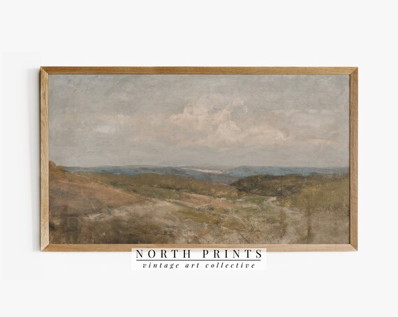 Frame Tv Art Vintage Valley Landscape Painting Muted Tv220