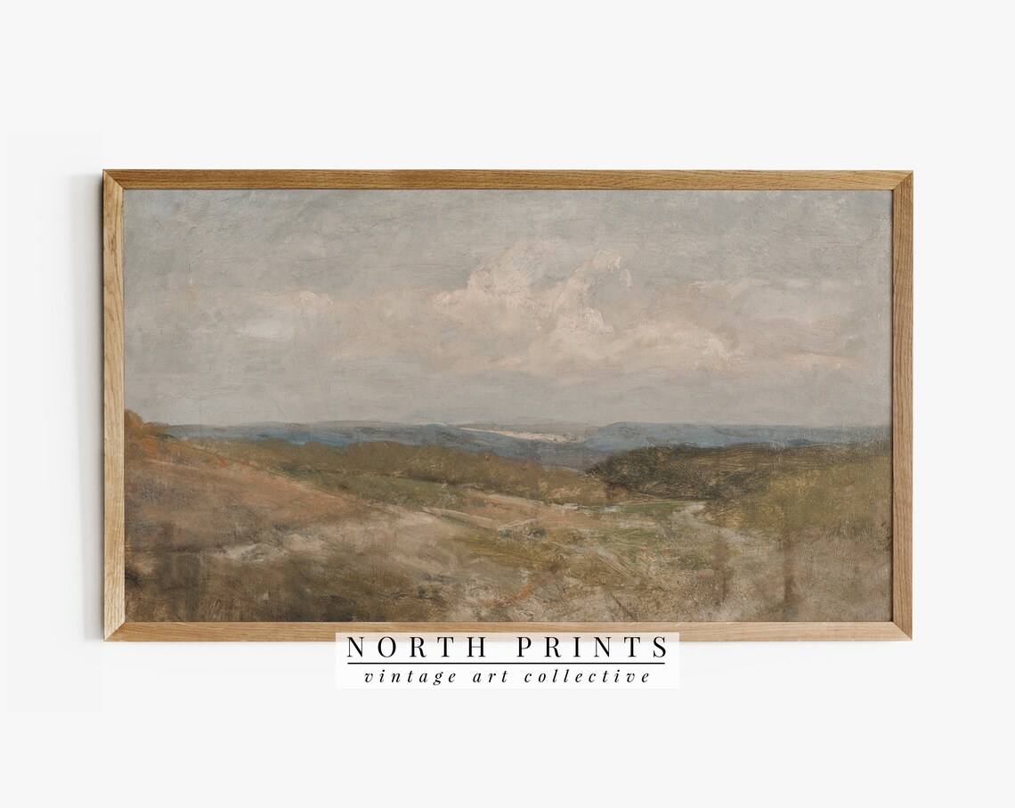 Frame Tv Art Vintage Valley Landscape Painting Muted Tv220