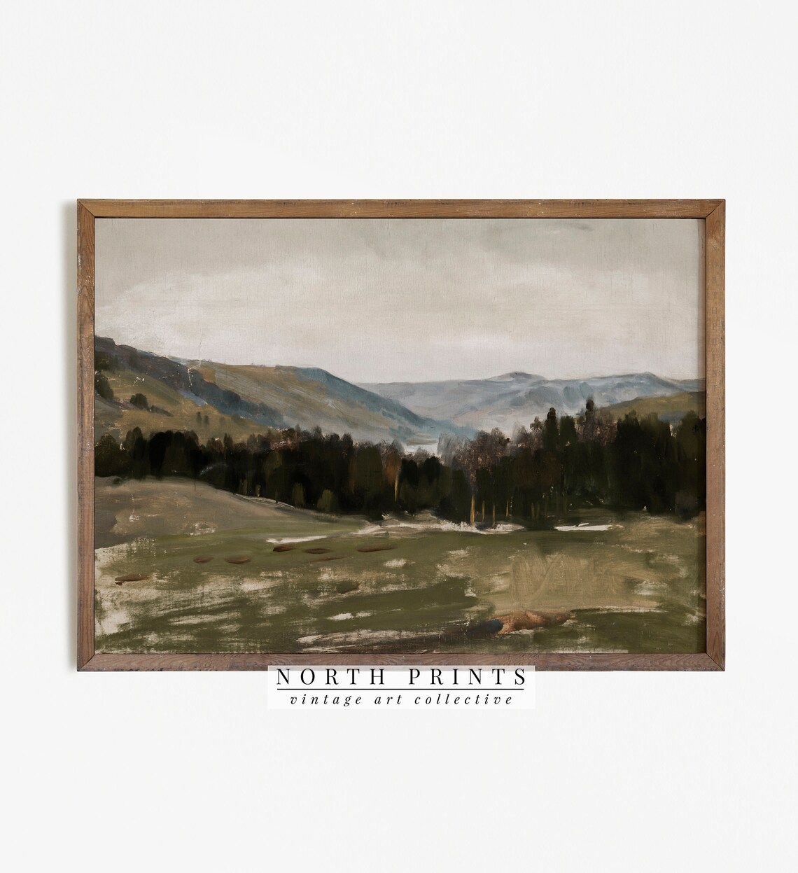 Rustic Mountain Forest Landscape Art Print - Image 4