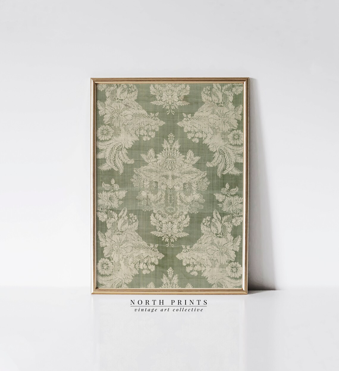 Muted Green Tapestry Wall Art, Vintage Farmhouse