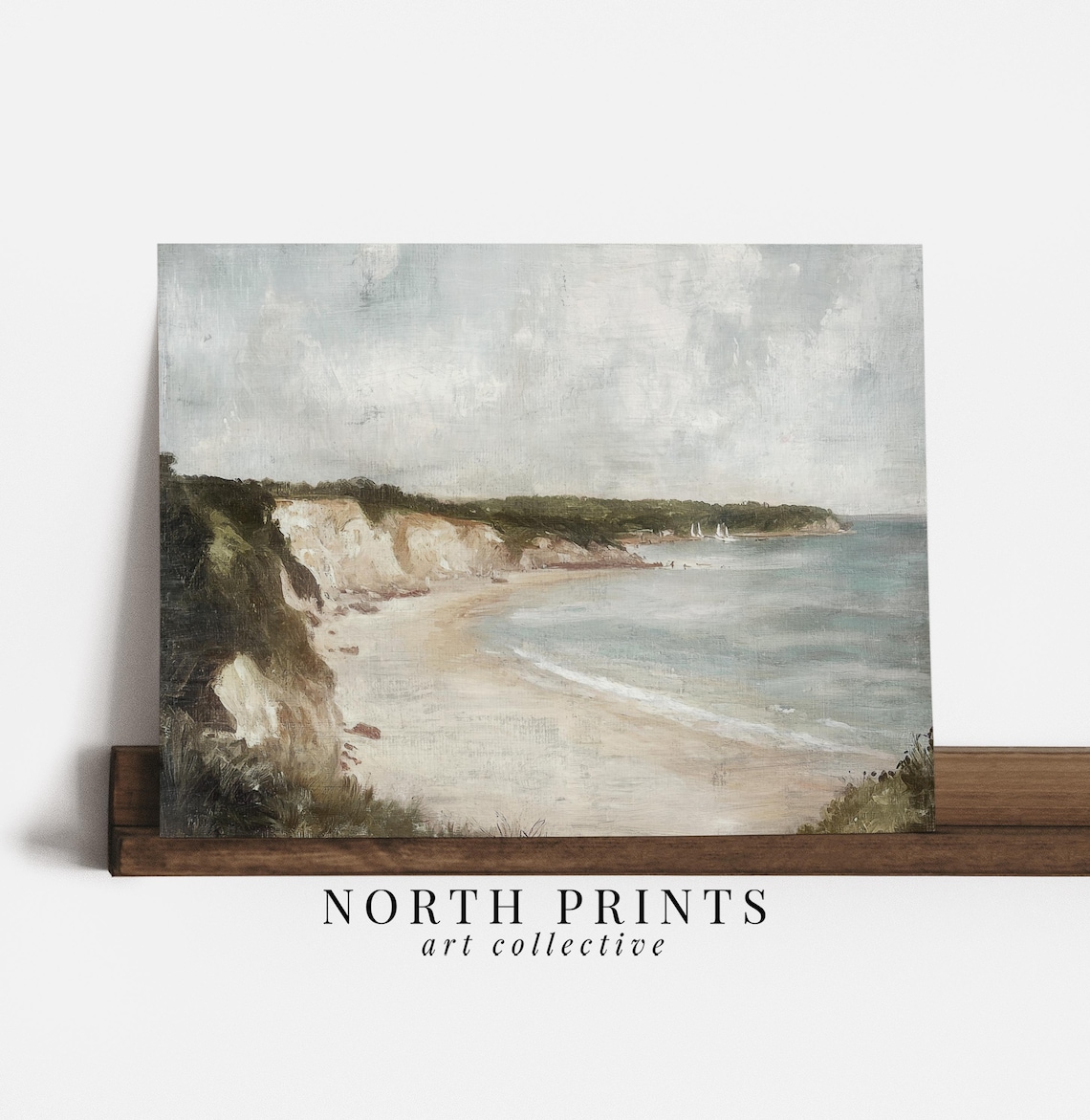 Coastal Cliffs Summer Seaside Neutral Art Print