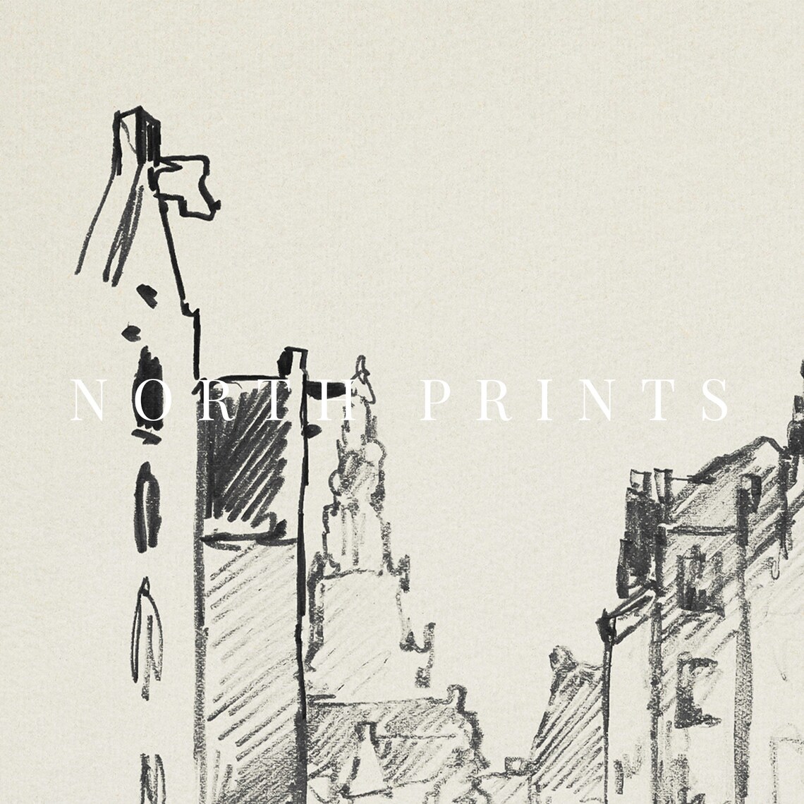 Vintage Amsterdam Cityscape Sketch Art Print - Image 2