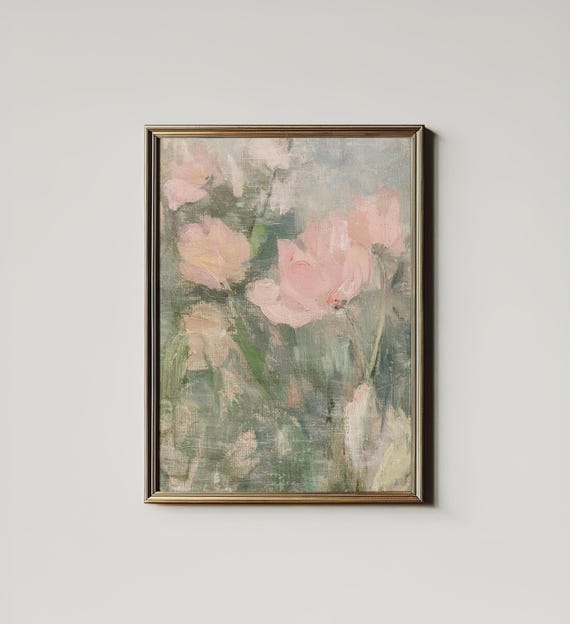 Abstract Spring Tulip Painting, Modern Botanical Art Print