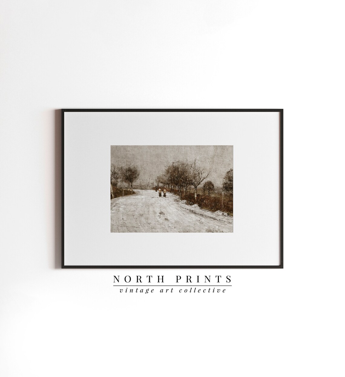 Rustic Winter Painting, Vintage Country Decor Art Print - Image 2