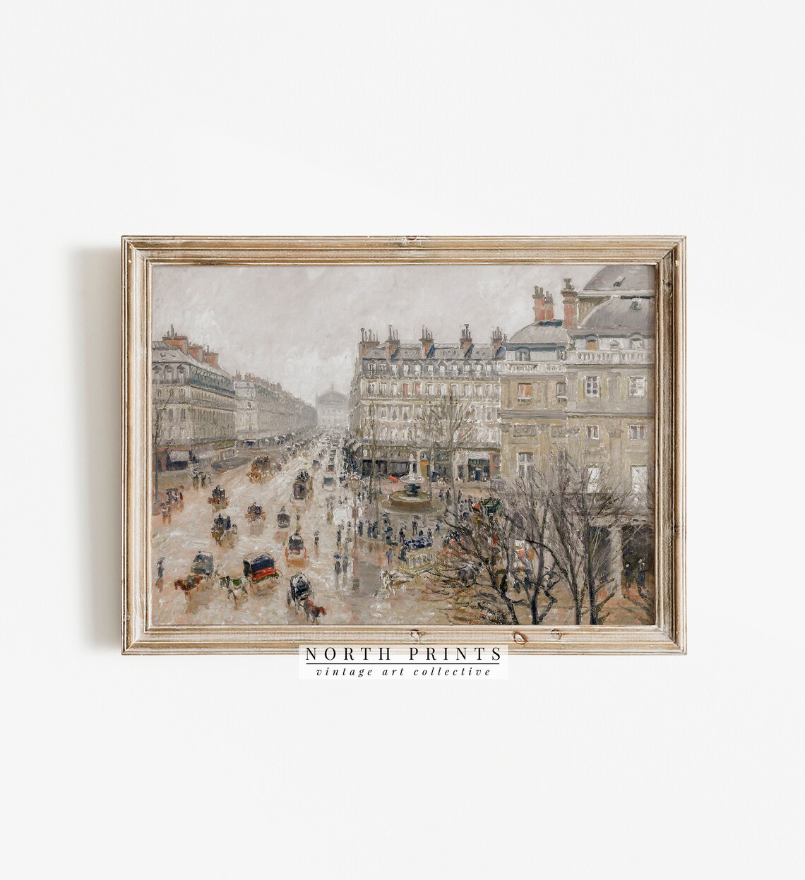 Vintage French Cityscape Abstract Art Print - Image 4