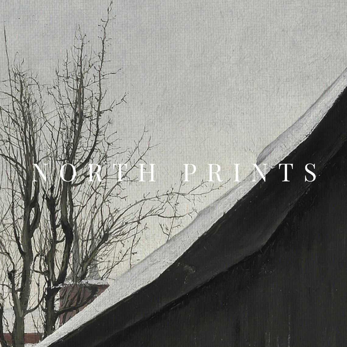 Moody Winter Farmhouse Art Print, Seasonal Decor - Image 2