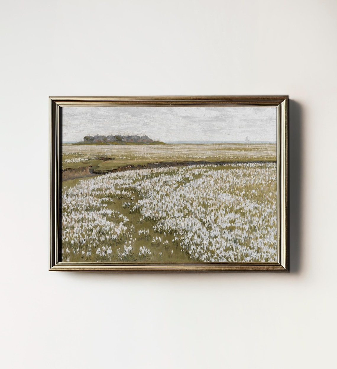 Spring Meadow Vintage Landscape Art Print