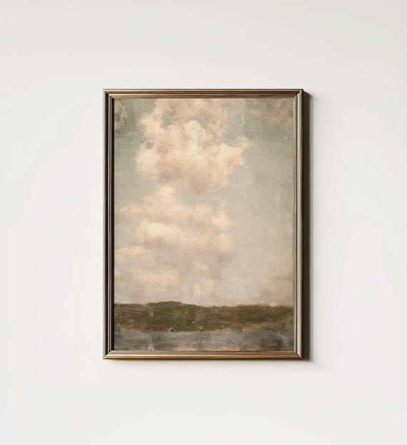 Calming Atmospheric Landscape Art Print Rustic French Country Farmhouse Wall Decor Neutral North Prints 8 178