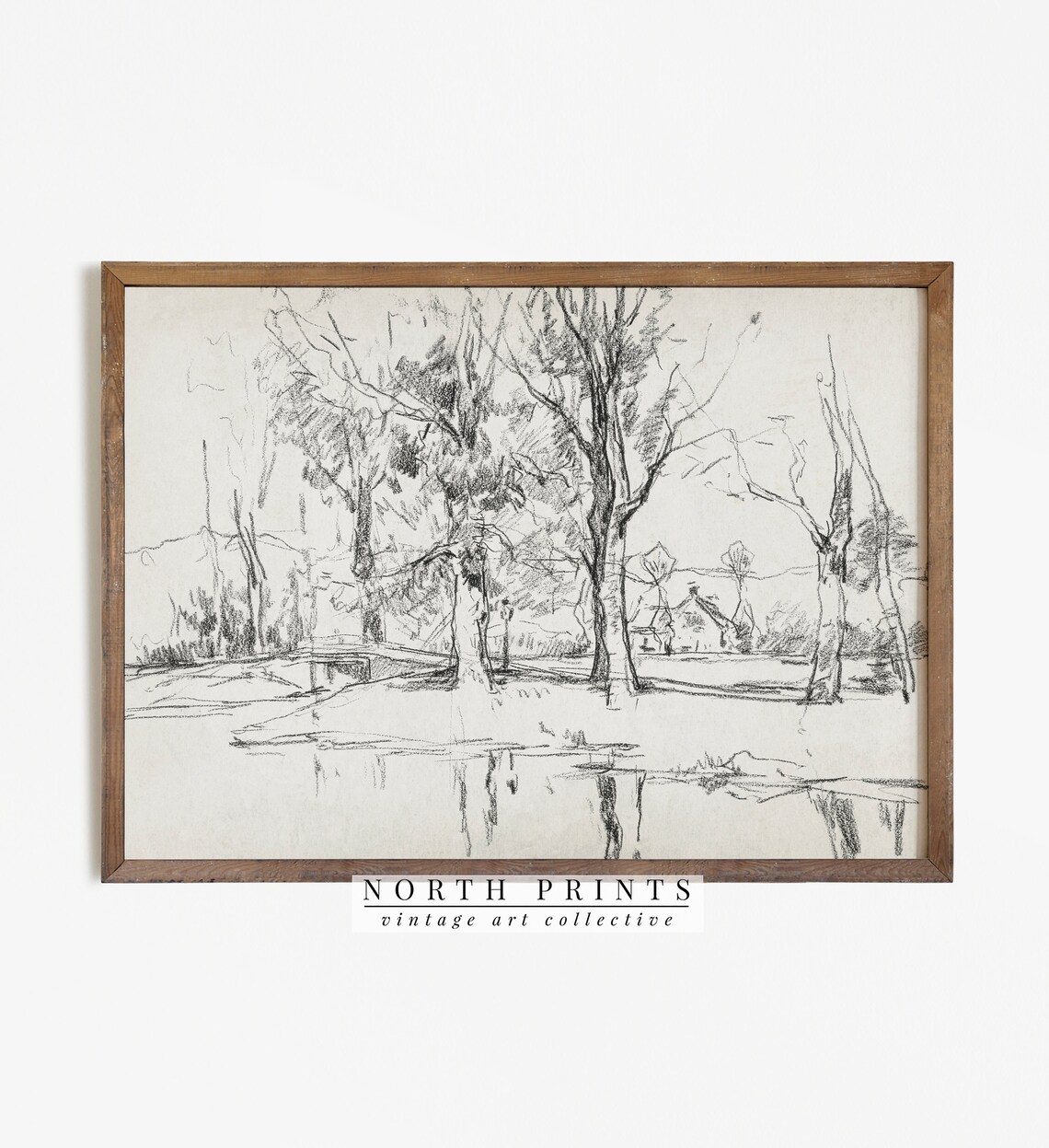 Minimalist Landscape Drawing, Neutral Farmhouse Art - Image 4