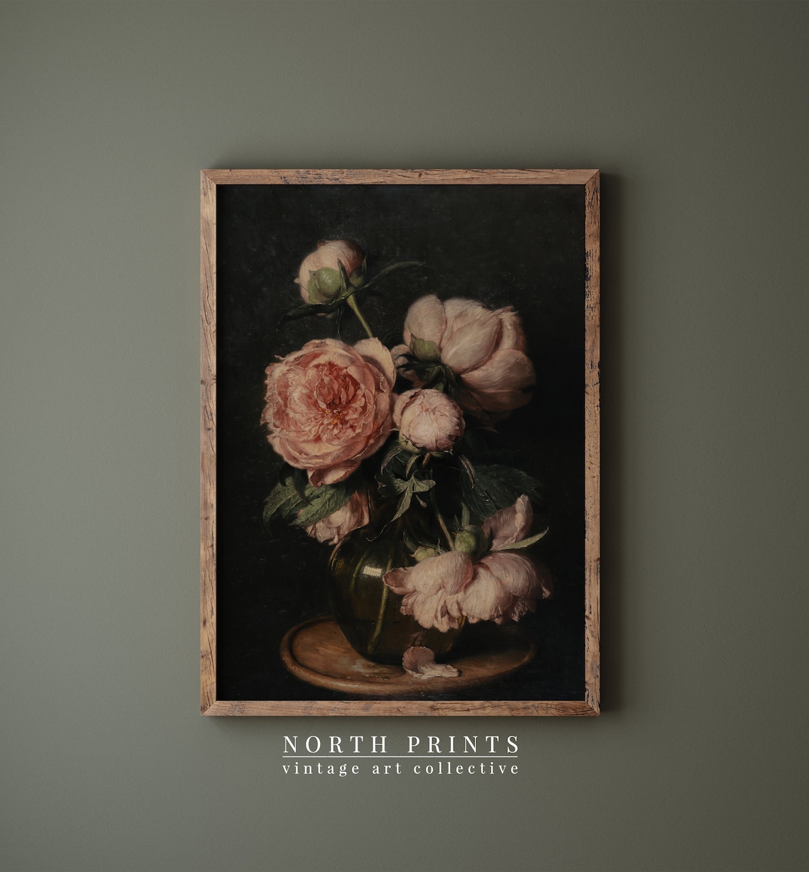 Moody Vintage Flower Print, Dark Floral Still Life - Image 4