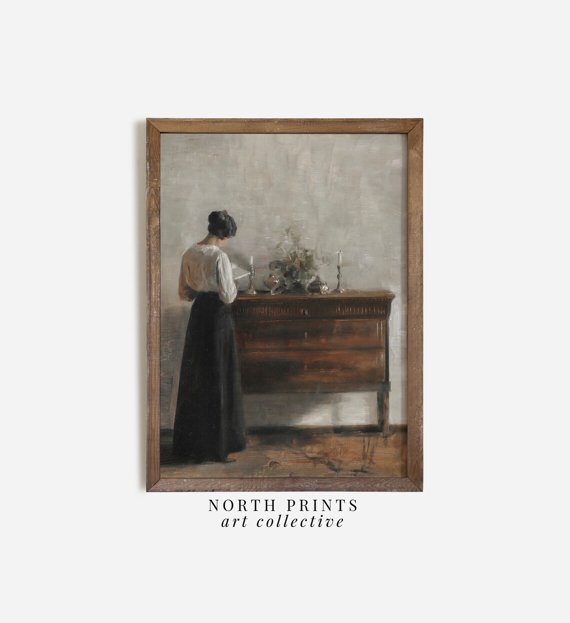 Portrait of Woman Reading Book, Vintage Wall Art - Image 2
