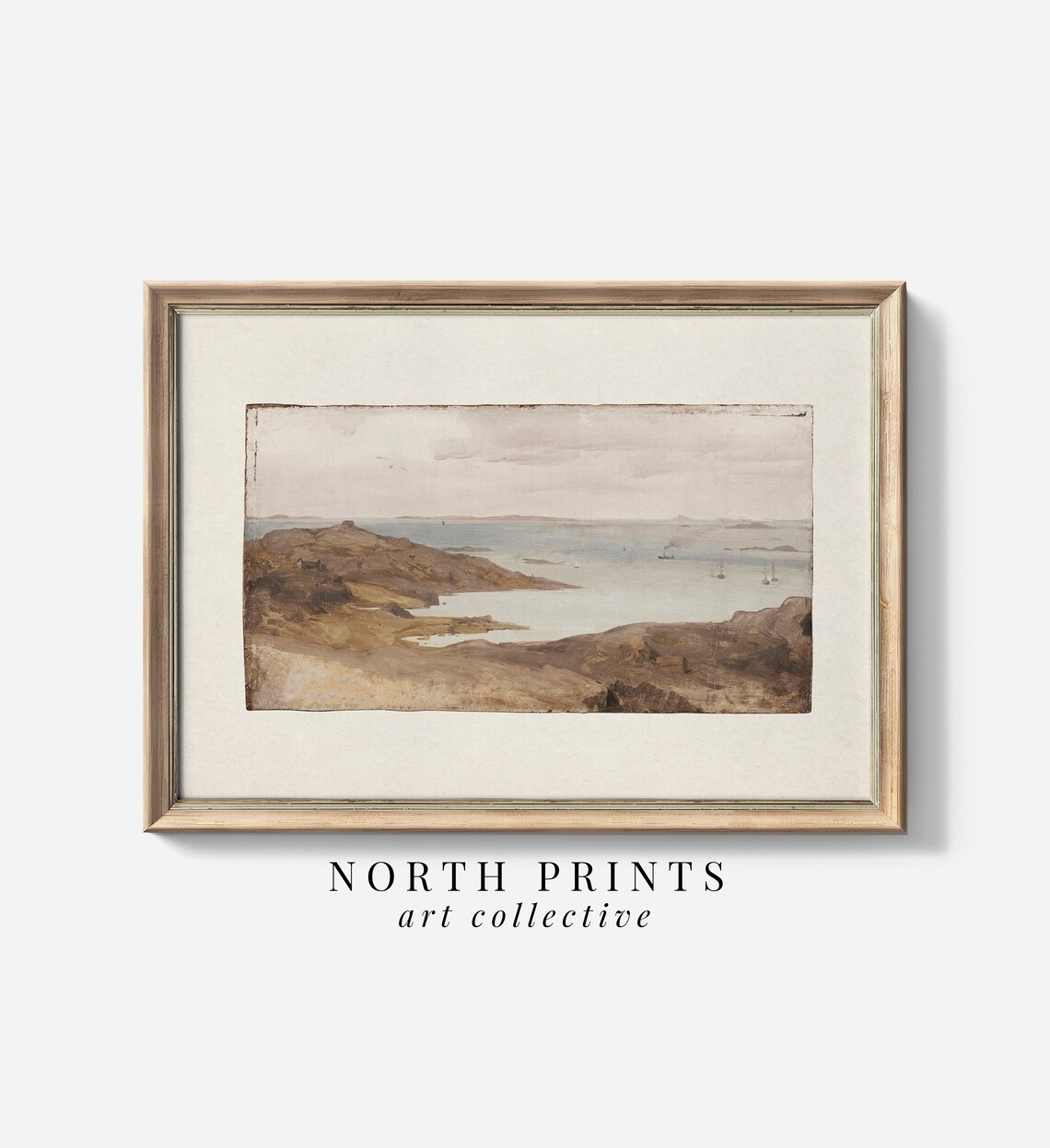 Rustic Coastal Vintage Seascape Art Print