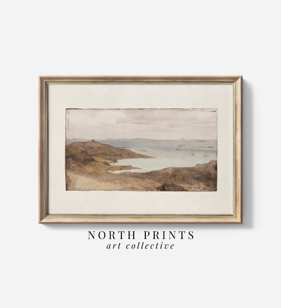 Rustic Coastal Vintage Seascape Art Print
