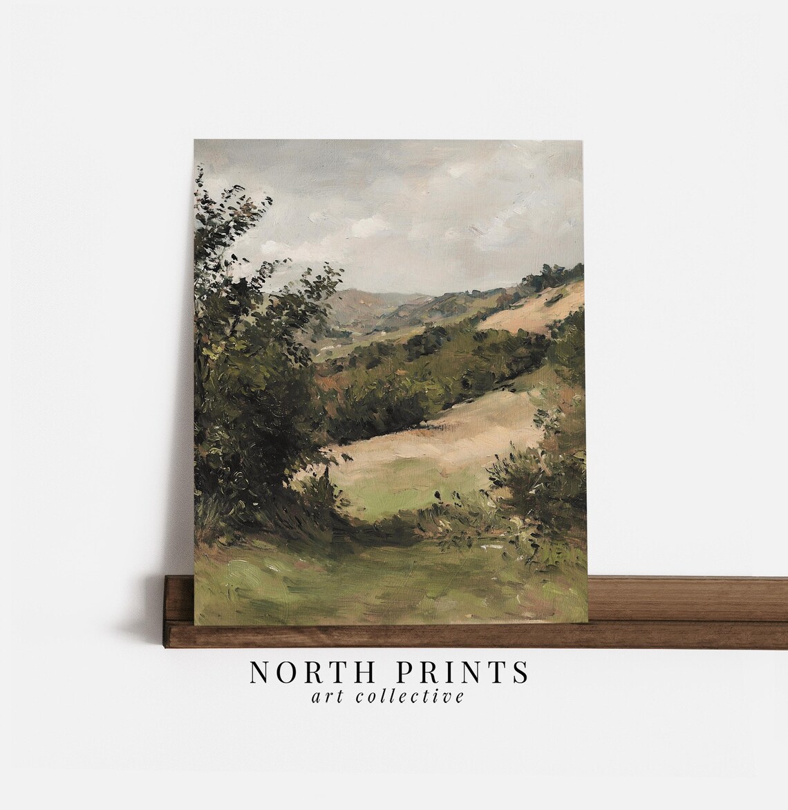 Summer Countryside Landscape Art Print, Farmhouse Hillside