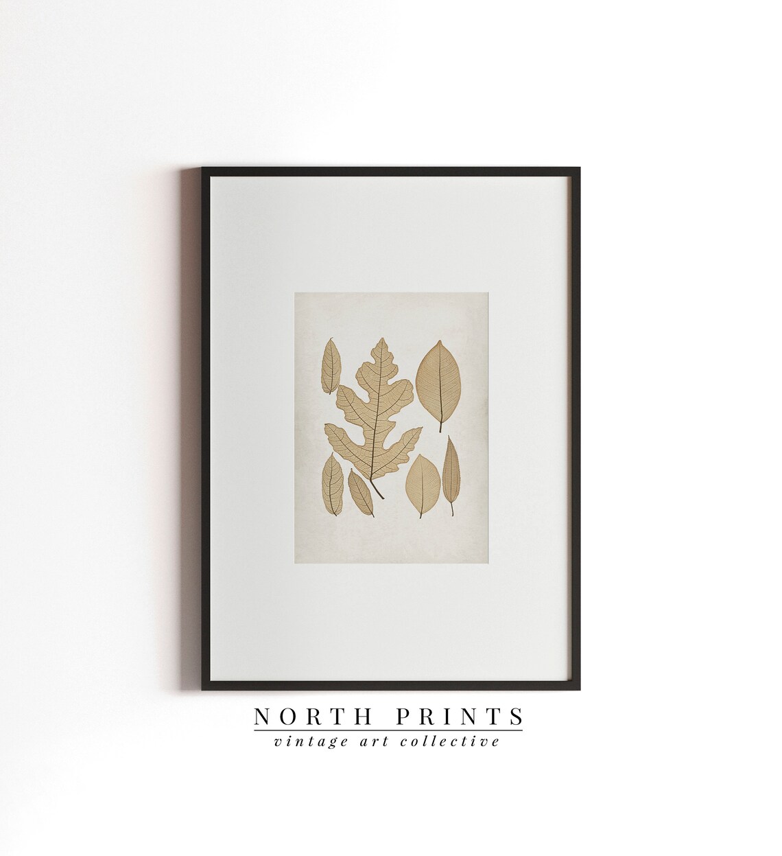 Neutral Autumn Botanical Leaf Art, Vintage Country - Image 2