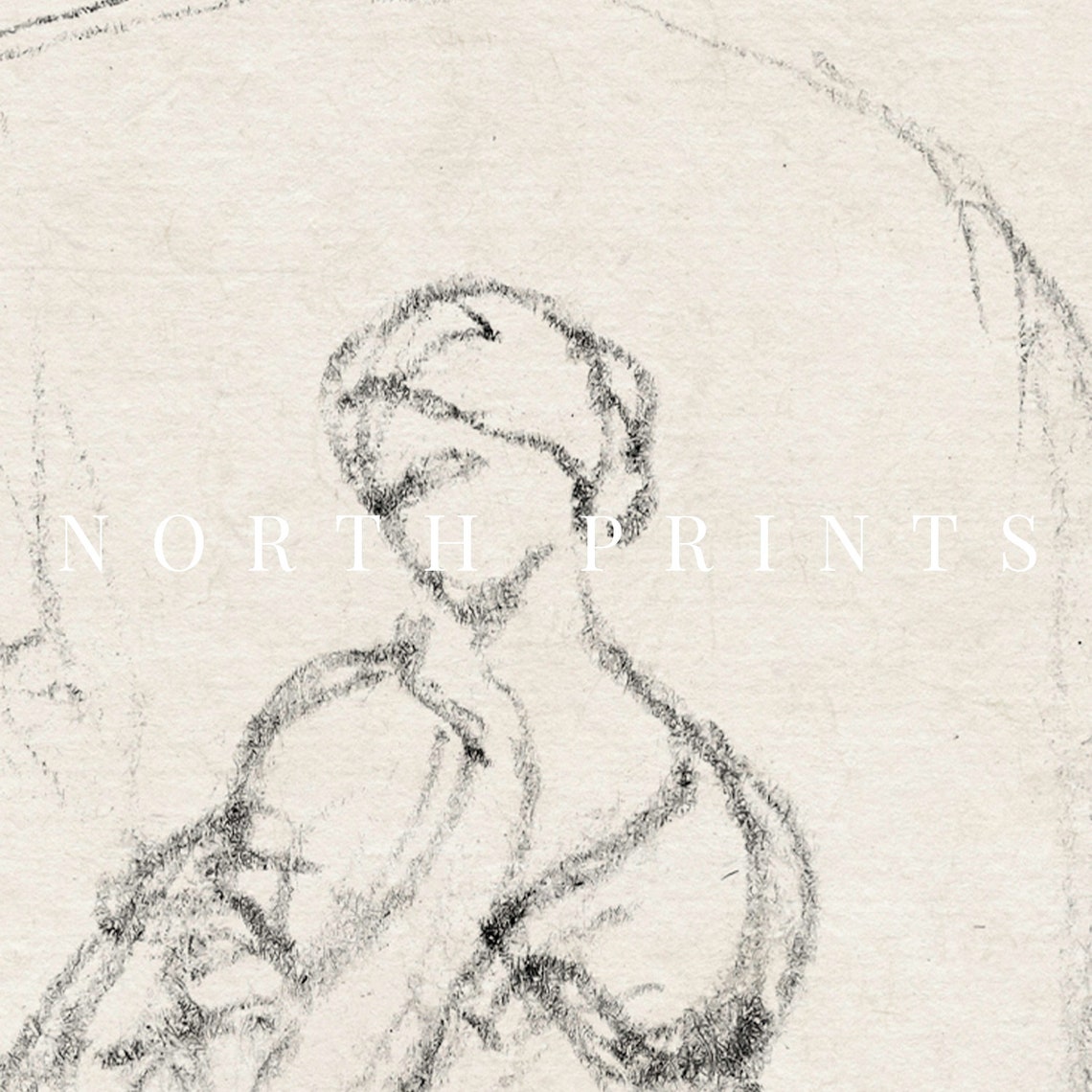Antique Minimalist Figure Sketch Archway Classical Pose Poster - Image 2